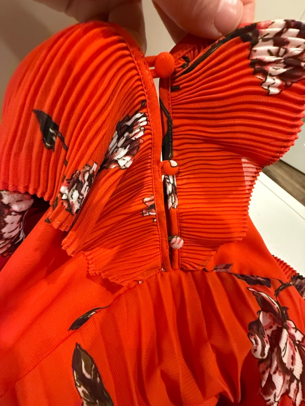 Lulu's Orange Floral Maxi Dress - Picture 8 of 9